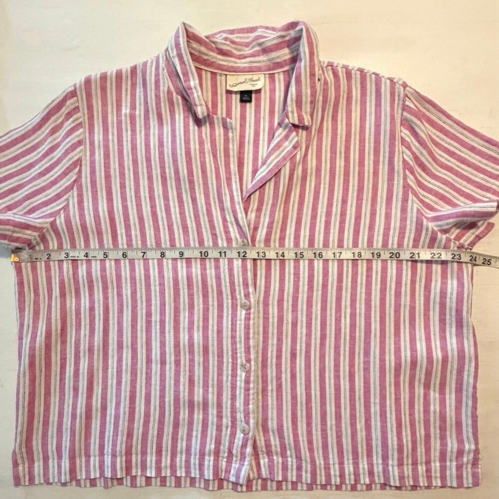 Universal Thread Linen Blend Pajama Set Womens Size XL Striped Shorts Lounge - Picture 6 of 14